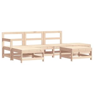 Ensemble de salon de jardin moyen en bois naturel, pin massif et contreplaqué, construction robuste pour un confort extérieur - Product Image 2