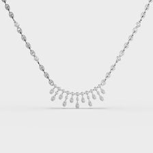 Collar de Barra con Diamantes de Laboratorio Multiforma de 2ct, E-F VVS VS, Collar de Oro de 14k con Racimo de Diamantes - Product Image 6