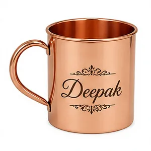 Personalized Smooth Copper Mug with Custom <b>Name</b> Engraving Pure Copper Drinking Mug Moscow Mule Mug Premium Gift Copper <b>Cup</b> - Product Image 1