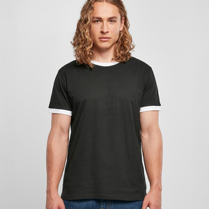 Camiseta Moderna de Cuello Redondo y Manga Corta para Hombre, Bordada y Personalizable, con Ribete en Contraste Blanco, Corte Regular, Estilo Vintage, 100% Algodón - Product Image 3