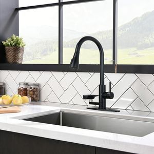 Rubinetto da Cucina 3-in-1 con Spruzzatore ad Arco Alto, Display LED a 3 Colori per Temperatura e Sciacquabicchieri in Vetro a Pressione, 3 Modalità di Spruzzo - Product Image 2