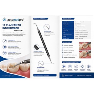 เครื่องมือวางวัสดุอุดฟันคอมโพสิตแบบมืออาชีพ ทำจากสแตนเลส OEM Zetomed Pro - Product Image 3