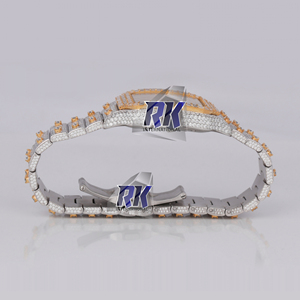 Reloj de Lujo para Hombre con Diamantes Moissanite, Cuarzo, Correa de Acero Inoxidable, Esfera Analógica, Visualización de Fecha y Cierre Plegable - Product Image 5