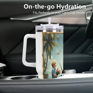 Vaso de acero inoxidable de 40 oz con doble pared aislante y diseño pirata para niños y adultos. - Product Image 3