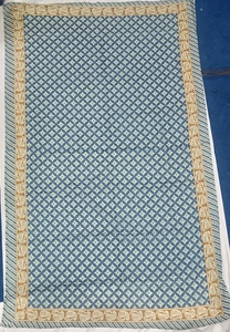 En gros, Écharpe, Paréo, Sarong, Stole, Châle d'été en coton bleu beige pour femme, à imprimé géométrique et botanique, style décontracté - Product Image 3