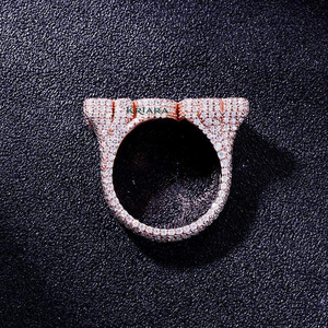 Anillo de Plata 925 Chapado en Oro Rosa con Diamantes Cultivados en Laboratorio, Corte Brillante Redondo, Estilo Hip Hop, Unisex, para Uso Diario - Product Image 2