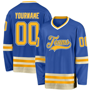 Slim Fit Ice Hockey Jersey Custom Casual Design Breathable Quick Dry Long Sleeve with Heat Transfer Printing Team Wear Jersey - Product Image 1