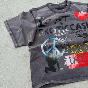 T-shirt imprimé DTG grande taille pour homme, coupe oversize, 100 % coton, col rond, vêtements d'été - Product Image 3