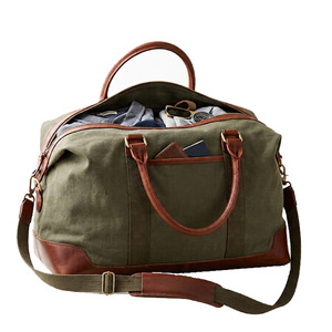 Canvas <b>Weekender</b> Travel Bag Spacious Duffle <b>Holdall</b> with Durable Handles Multiple Pockets and Detachable Shoulder Strap - Product Image 2