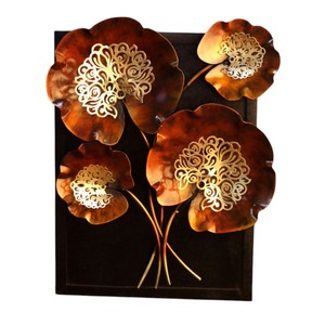 Panneau mural floral en fer forgé artisanal |   Décoration murale en métal inspirée du bois d'érable japonais pour salon, chambre et bureau - Product Image 1