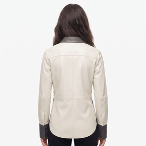 Women Leather Shirt <b>Jacket</b> With Long Sleeves Premium Quality Leather Shirt <b>Jacket</b> Women Custom Fit Leather Shirt With Buttons - Product Image 2