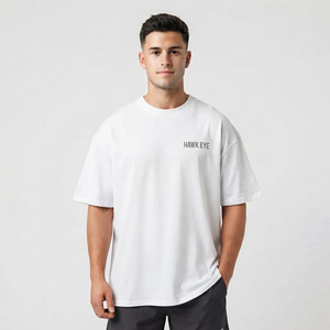 T-shirt Homme Oversize Uni Blanc Personnalisable à Motif Imprimé – T-shirt Homme Grande Taille Uni Blanc - Product Image 3