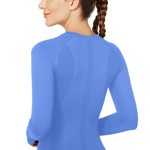 เสื้อโยคะสำหรับผู้หญิงทรงหลวมระบายอากาศได้ดีเสื้อวิ่งแห้งเร็วเสื้อกีฬายิมผ้ายืดแห้งเร็วเสื้อโยคะฟิตเนส - Product Image 2