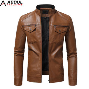 Veste d'hiver en cuir élégante pour homme, coupe ajustée, style motard, en cuir véritable, durable, confortable, idéale pour les occasions décontractées et les activités de plein air - Product Image 1