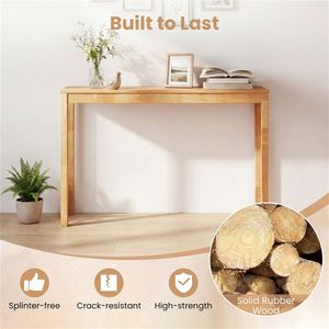 48\" Solid Wood Leg <b>Console</b> <b>Table</b> Narrow Farmhouse Style Entryway <b>Table</b> for Hallway and <b>Sofa</b> Natural Color - Product Image 5