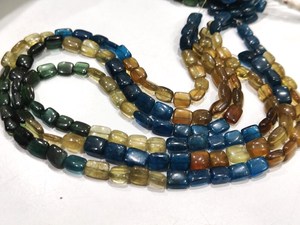 Perles d'apatite multicolores naturelles, forme coussin, 10 mm, lisses, 8 pouces de long - Product Image 4