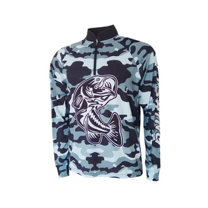 Maillots de pêche personnalisés à prix bas avec impression numérique, tissu Spandex/Polyester, UPF 50+, antibactérien, séchage rapide - Product Image 1