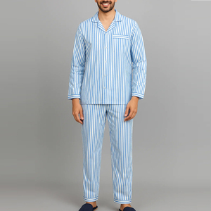 Pyjamas personnalisés pour hommes avec votre marque, impression de logo personnalisée, vêtements de nuit à manches longues, robe de nuit pour hommes en vente - Product Image 1