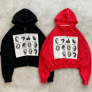 Sudadera con capucha unisex Nesta Sports con cremallera, parche gráfico personalizado, bordado, hombros caídos, extragrande, gruesa e impermeable - Product Image 1