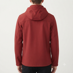 Veste matelassée à capuche pour homme, couleur unie, fermeture éclair, coupe-vent, vêtement d'extérieur décontracté, coupe régulière, coque en polyester, vêtement d'hiver - Product Image 3