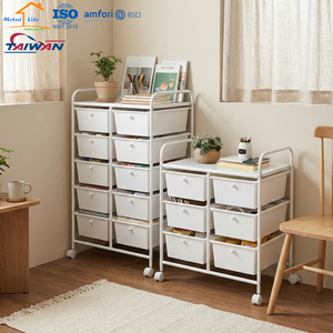 6 <b>Drawer</b> Rolling <b>Storage</b> Cart Metal Utility Organizer Trolley Mobile <b>Drawer</b> Unit for Home Office Bedroom - Product Image 5