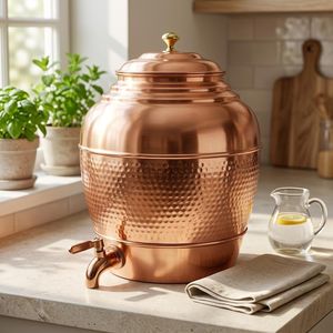 Ayurvedic Copper <b>Water</b> Dispenser with Brass Stand Custom Logo OEM ODM Factory Price - Product Image 3