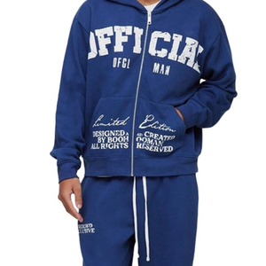 Survêtements personnalisés épais pour hommes – Ensembles mode hiver décontractés avec sweats à capuche chauds en polaire épaisse, veste et pantalon 2 pièces pour le jogging - Product Image 4