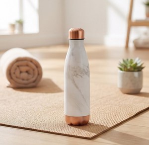 Botella de Agua de Acero Inoxidable con Aislamiento al Vacío, Diseño de Mármol Blanco, con Tapa de Cobre, a un Precio Atractivo - Product Image 6