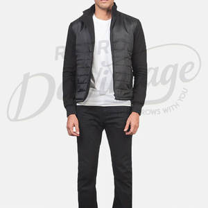 Chaqueta de invierno azul marino personalizada para hombre, ligera, acolchada, informal, con múltiples bolsillos, cálida, con cremallera, tipo puffer. - Product Image 1