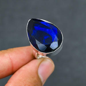 Anillo de Plata 925 con Topacio Azul de Londres, Gema de Lujo para Fiestas y Eventos - Product Image 4