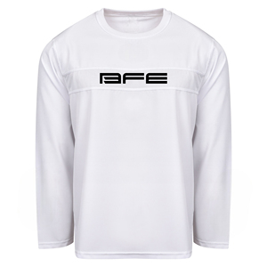 Camiseta de punto de alta calidad, color blanco, manga larga, cuello redondo, con diseño y talla personalizados. - Product Image 1