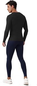 Chemise de performance à manches longues pour homme, compression, séchage rapide, écologique, coupe ajustée, spandex/polyester, sous-vêtement de sport - Product Image 4