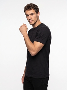 Men's O-Neck <b>T</b>-<b>Shirt</b> 100% Cotton Regular Fit Solid <b>Black</b> Casual Jersey Knit Short Sleeve <b>Plain</b> Dyed - Product Image 6