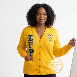 Sigma Gamma Rho personnalisé, cardigan brodé en acrylique, vêtements grecs de haute qualité, pulls et cardigans respirants pour femmes - Product Image 3