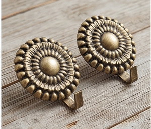 Fine Quality Antique Brass Flower Design Wall <b>Hooks</b> with Rust Resistant Elegant Metal Finish <b>For</b> Decorative <b>Hanging</b> Use - Product Image 1