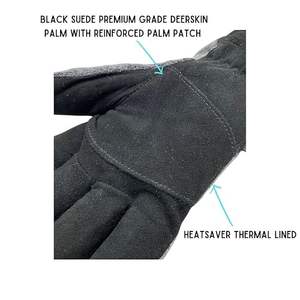 Gant de conduite en cuir de daim noir - Product Image 3