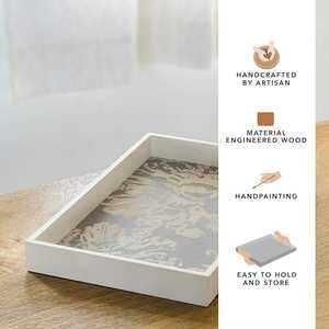 Magnifique plateau de service en bois de qualité supérieure, plateau décoratif de haute qualité pour table basse, fête, club, maison, hôtel, salle à manger à prix avantageux - Product Image 4