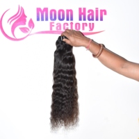Rambut Manusia India Keriting 32" Bundel Hitam Alami Virgin Remy Weave Extensions Lembut Halus Tebal Bervolume Double Drawn Premium