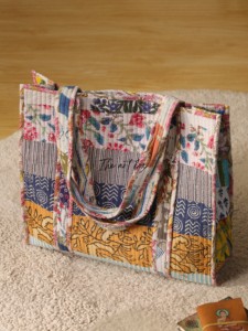 Wholesale Indian Hand Block Print Cotton Quilted Tote <b>Bag</b> Bohemian <b>Patchwork</b> Shoulder <b>Bag</b> - Product Image 3