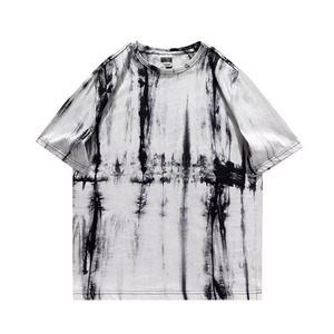 Ensemble T-shirt et short en molleton 100 % coton pour homme, style streetwear d'été, écoresponsable, color block, délavé à l'acide, col rond - Product Image 3