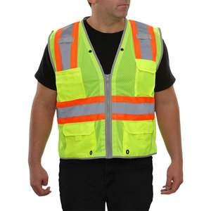 Men Breathable Windproof High Visibility Reflective Safety Vest Jackets Polyester Workwear Construction Traffic Outdoor Vest - Product Image 5