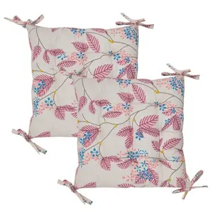 卸売綿通気性厚い牧歌的なスタイルの印刷花刺繍ソファカーマットホームキッチンチェアシットパッドマット枕