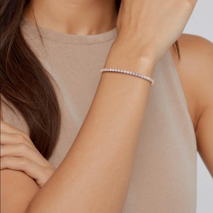 Classic 5.05 ctw Round Brilliant Cut Lab-Grown Diamond Tennis <b>Bracelet</b> 9K Rose Gold - Product Image 5