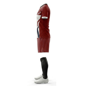 Camiseta de Fútbol Roja para Hombre, Manga Corta, Absorbente de Humedad, Estampado Sublimado, Uniforme de Fútbol, Corte Regular para Adultos, Uniformes de Fútbol Juveniles - Product Image 4