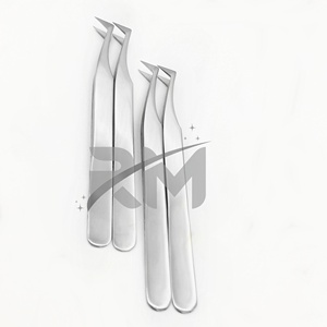 Pince à épiler RMI de qualité supérieure, à 90 degrés, pour extensions de cils volume, avec logo, pour la création de fans de cils en vison, à prise ferme - Product Image 6