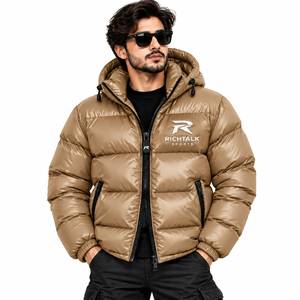 Chaqueta Acolchada con Capucha para Hombre, Unisex, Casual, Resistente al Viento, con Cierre Frontal, Gruesa, de Poliéster, Color Sólido, Corte Regular - Product Image 5