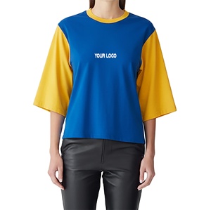 เสื้อยืดผู้หญิงขายดีประจำปี 2026 เสื้อยืดครอปท็อปผ้าฝ้ายระบายอากาศดี สวมใส่สบายสำหรับฤดูร้อน คอกลม แขนสั้น เรียบง่าย - Product Image 1