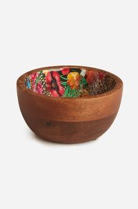 Grand saladier en bois d'acacia écologique au design émaillé unique, grande capacité, avec ustensiles de service pour salade, idéal pour les fêtes - Product Image 3