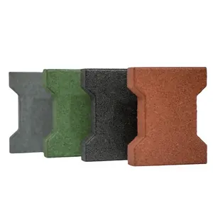 Low Maintenance Weather Resistance Tiles that perform Well In Every Condition T-bone Dog Bone Rubber Paver for Equine Flooring