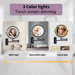Espejo de Maquillaje de Pared de 8 Pulgadas con Giro de 360 Grados y Brazo Extensible, Ampliación 1X/10X - Product Image 4